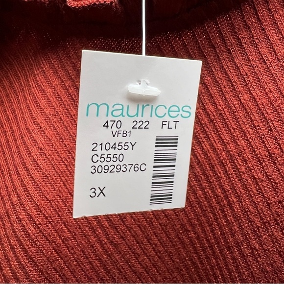 Maurices Deep Red Ribbed Tank with Ruffled Collar and Sleeve (Size 3X) - Picture 7 of 7